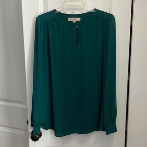 Kelly green blouse LOFT